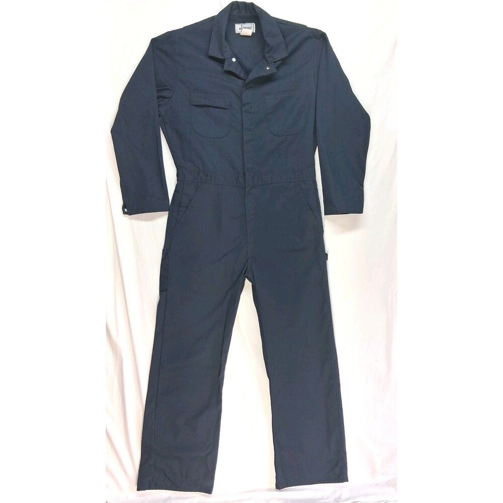 Vintage 60 70s Sears Roebucks 44R Regular USA Made Coveralls Blue Talon